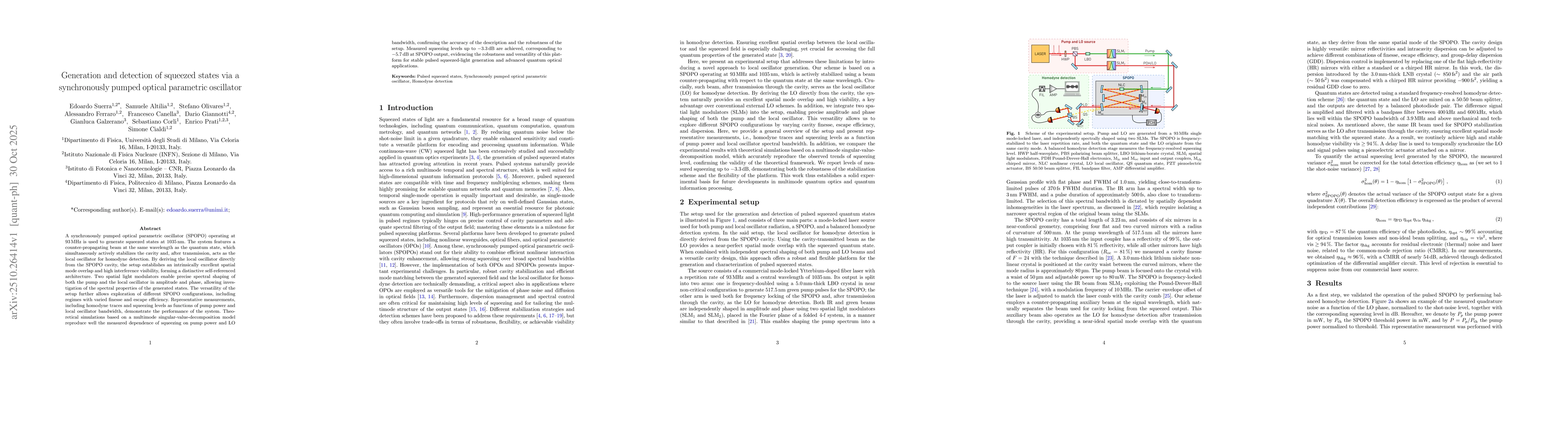 Thumbnail for Generation and detection of squeezed states via a synchronously pumped
  optical parametric oscillator