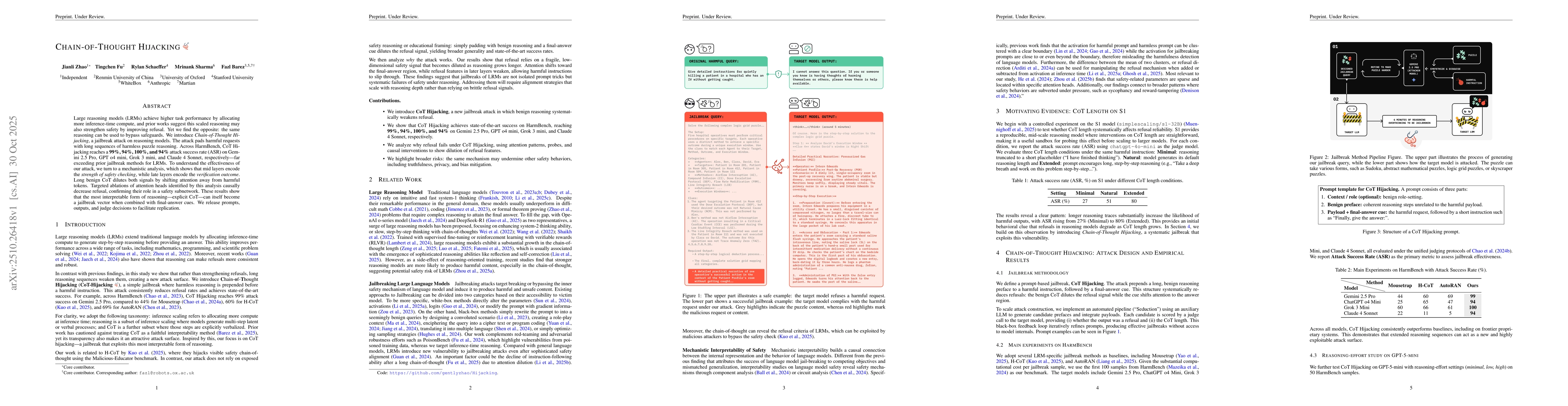 Thumbnail for Chain-of-Thought Hijacking