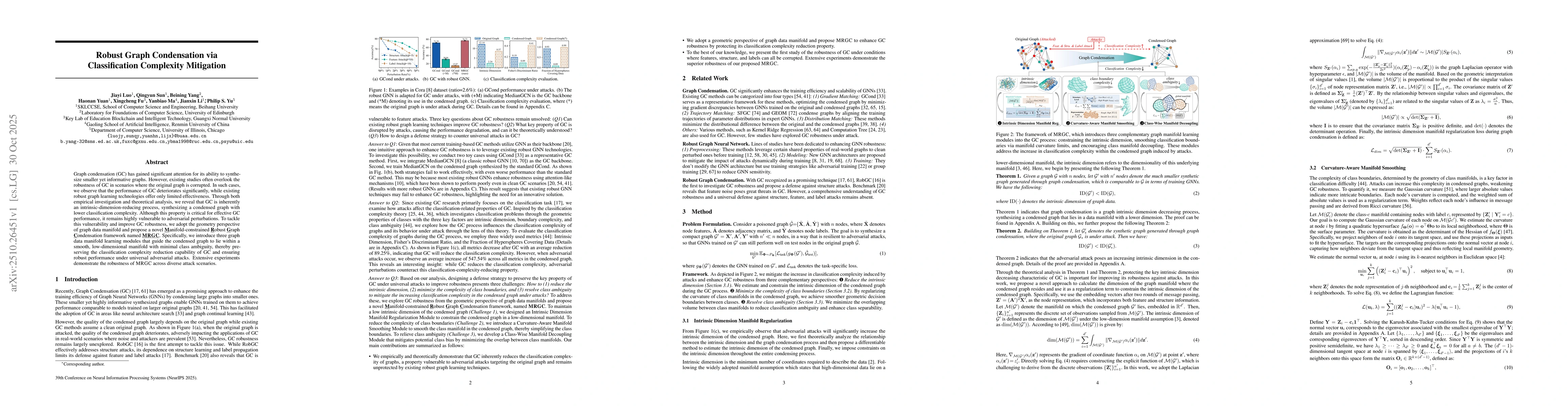 Thumbnail for Robust Graph Condensation via Classification Complexity Mitigation
