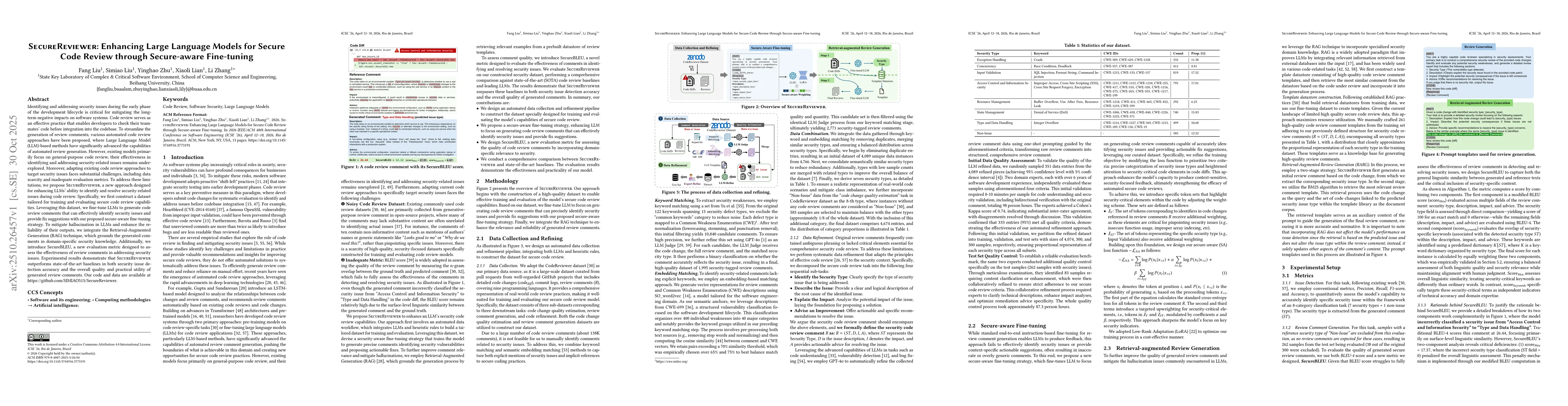 Thumbnail for SecureReviewer: Enhancing Large Language Models for Secure Code Review
  through Secure-aware Fine-tuning