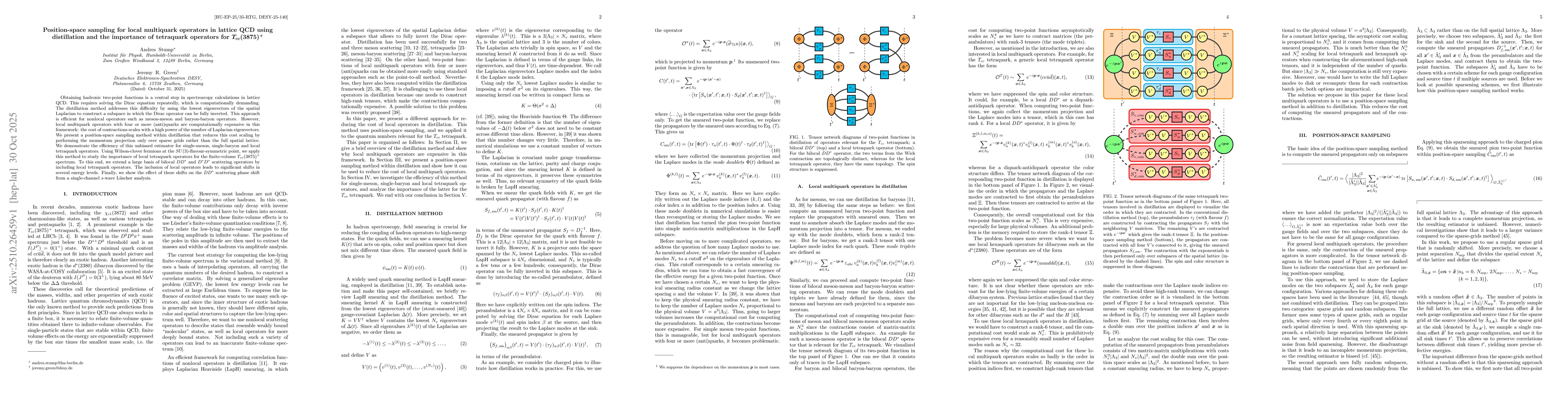 Thumbnail for Position-space sampling for local multiquark operators in lattice QCD
  using distillation and the importance of tetraquark operators for
  $T_{cc}(3875)^+$