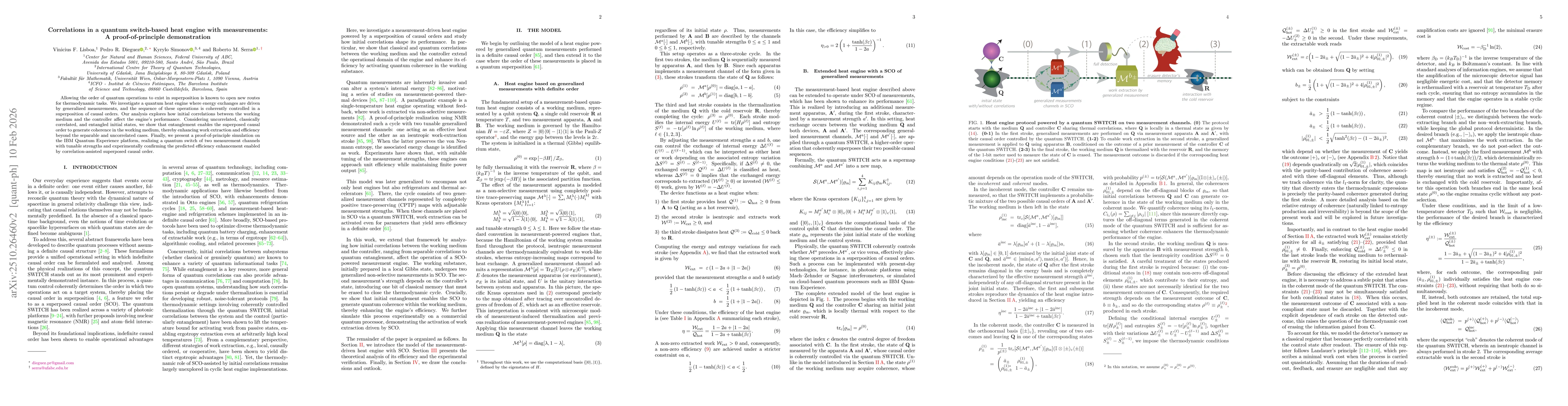 Thumbnail for Correlations in a quantum switch-based heat engine with measurements: A
  proof-of-principle demonstration