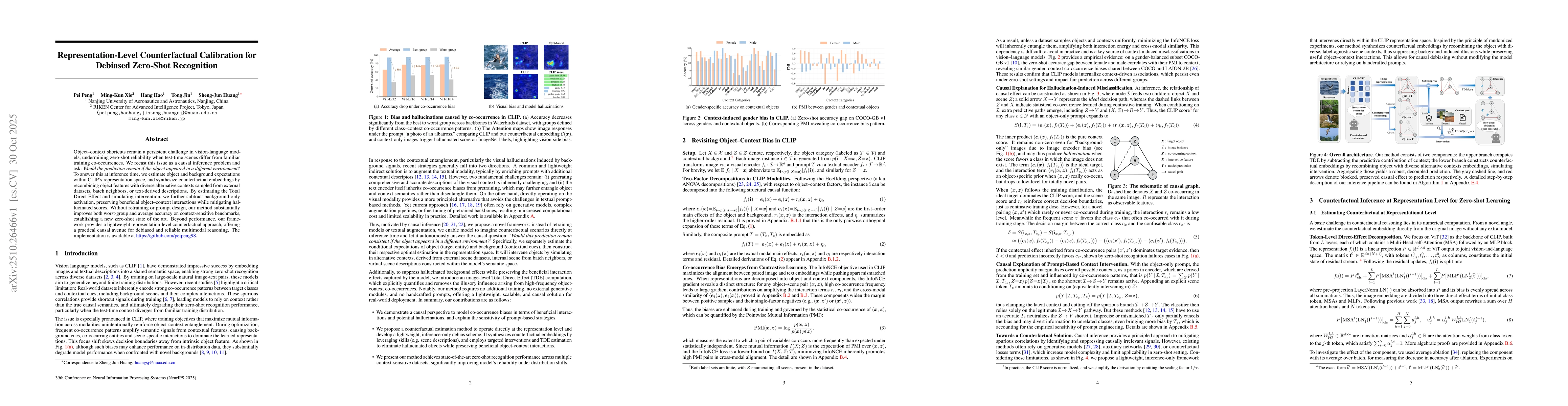 Thumbnail for Representation-Level Counterfactual Calibration for Debiased Zero-Shot
  Recognition