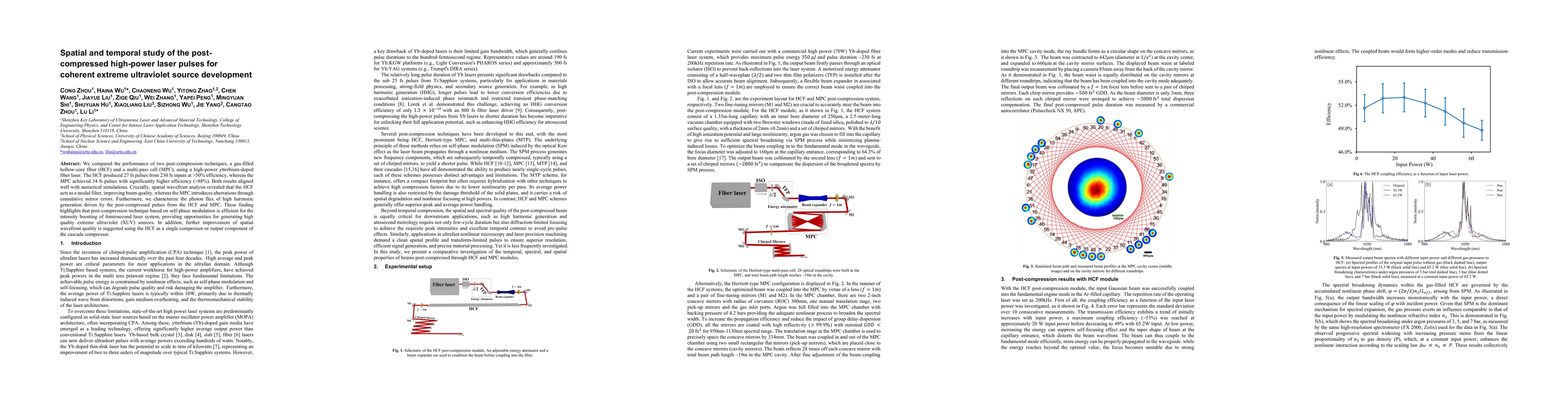 Thumbnail for Spatial and temporal study of the post-compressed high-power laser
  pulses for coherent extreme ultraviolet source development