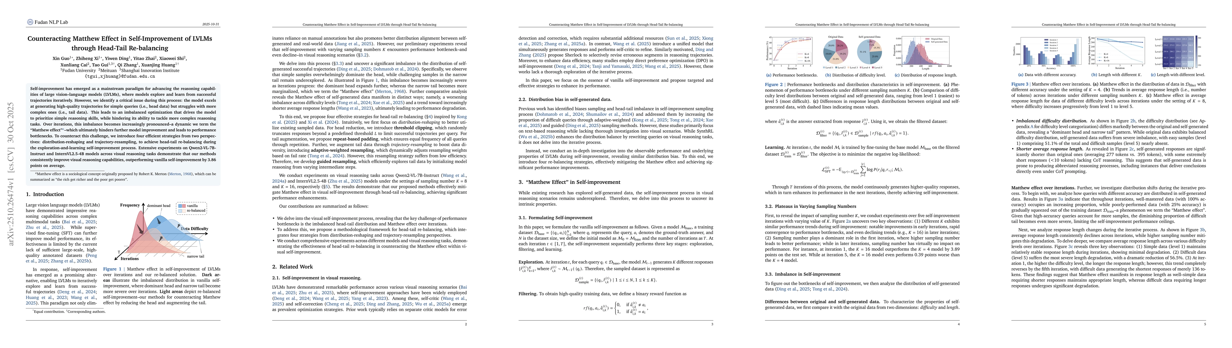Thumbnail for Counteracting Matthew Effect in Self-Improvement of LVLMs through
  Head-Tail Re-balancing