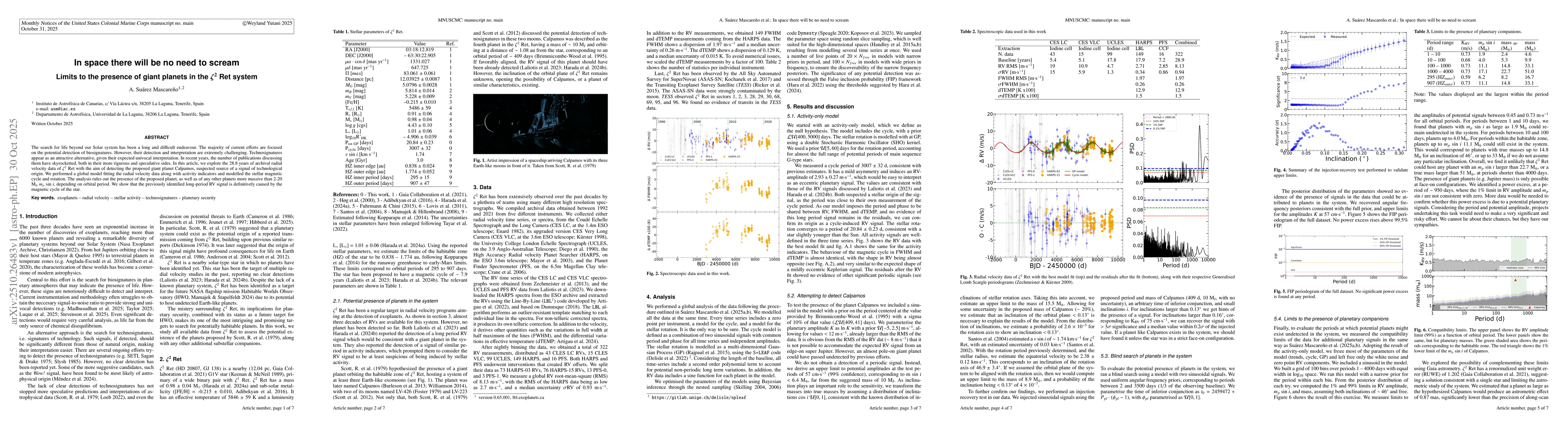 Thumbnail for In space there will be no need to scream -- Limits to the presence of
  giant planets in the $ζ^2$ Ret system
