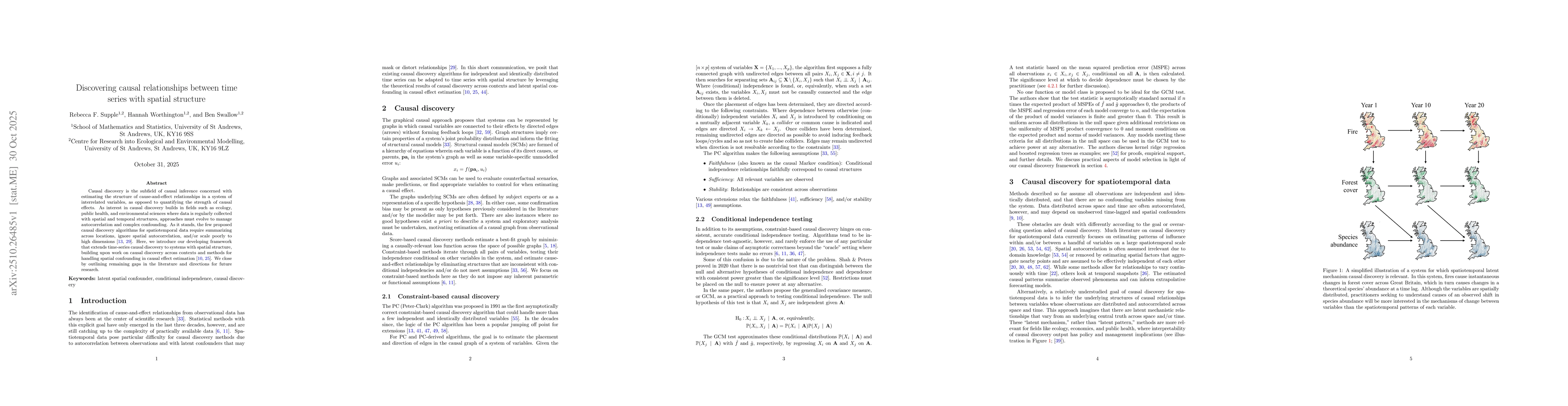 Thumbnail for Discovering Causal Relationships Between Time Series With Spatial
  Structure