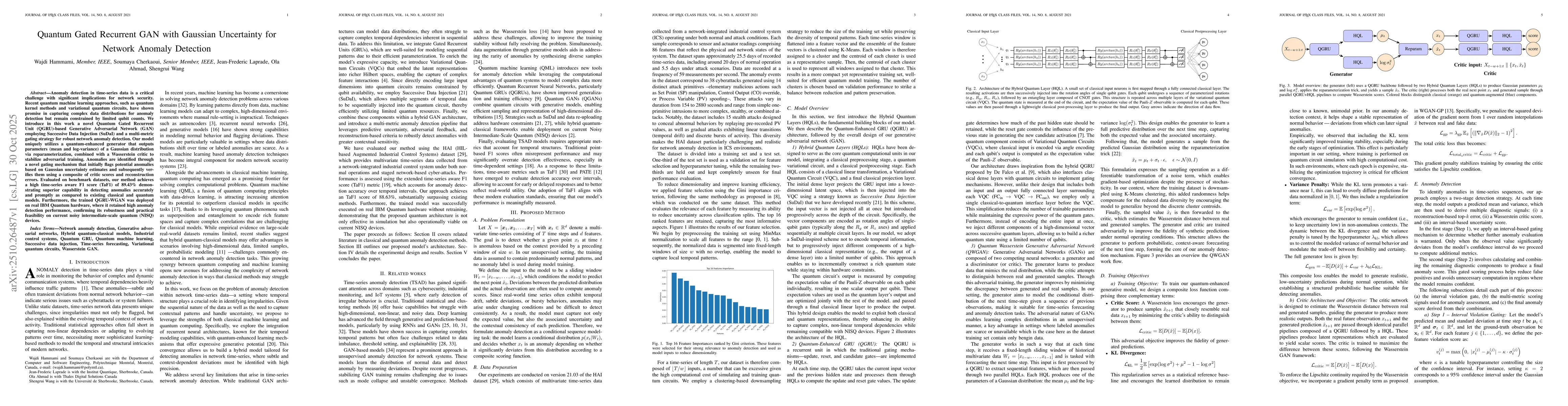Thumbnail for Quantum Gated Recurrent GAN with Gaussian Uncertainty for Network
  Anomaly Detection