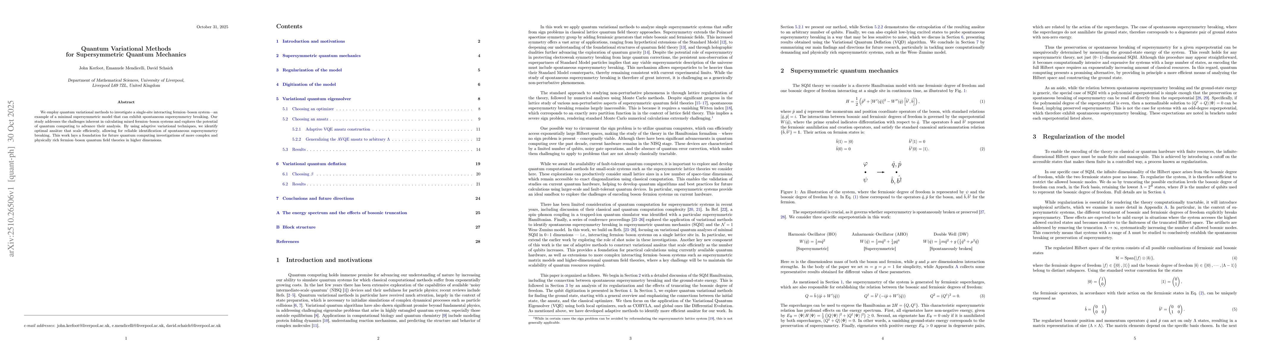 Thumbnail for Quantum Variational Methods for Supersymmetric Quantum Mechanics
