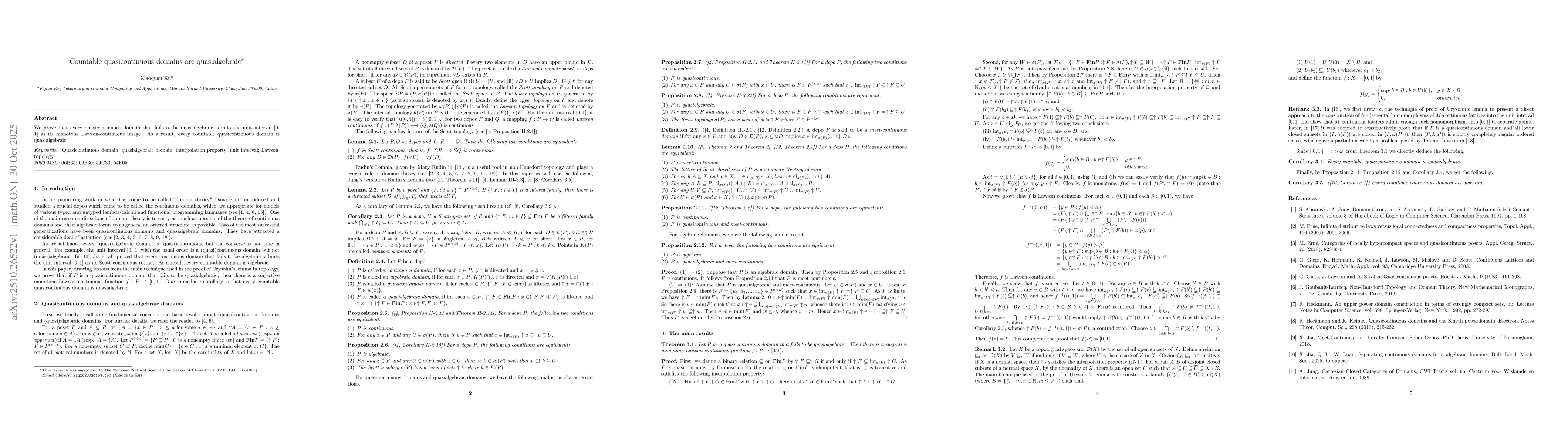 Thumbnail for Countable quasicontinuous domains are quasialgebraic