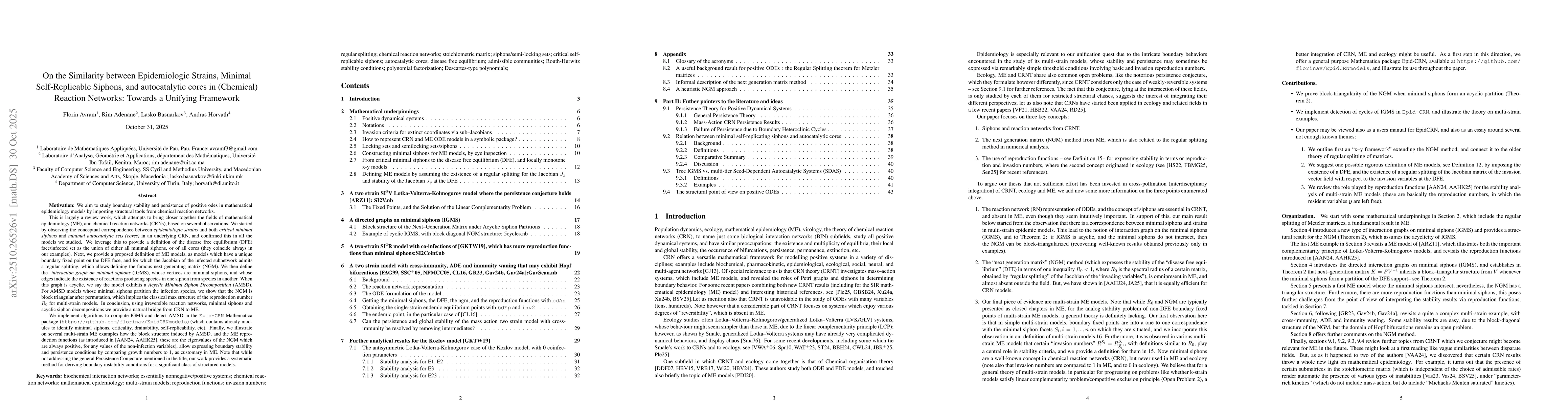 Thumbnail for On the Similarity between Epidemiologic Strains, Minimal Self-Replicable
  Siphons, and autocatalytic cores in (Chemical) Reaction Networks: Towards a
  Unifying Framework
