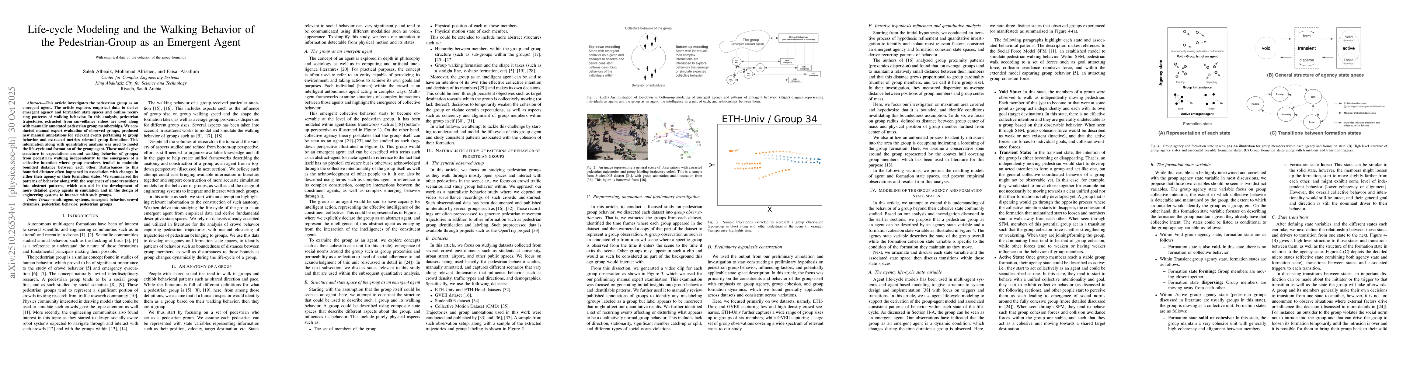 Thumbnail for Life-cycle Modeling and the Walking Behavior of the Pedestrian-Group as
  an Emergent Agent: With Empirical Data on the Cohesion of the Group Formation