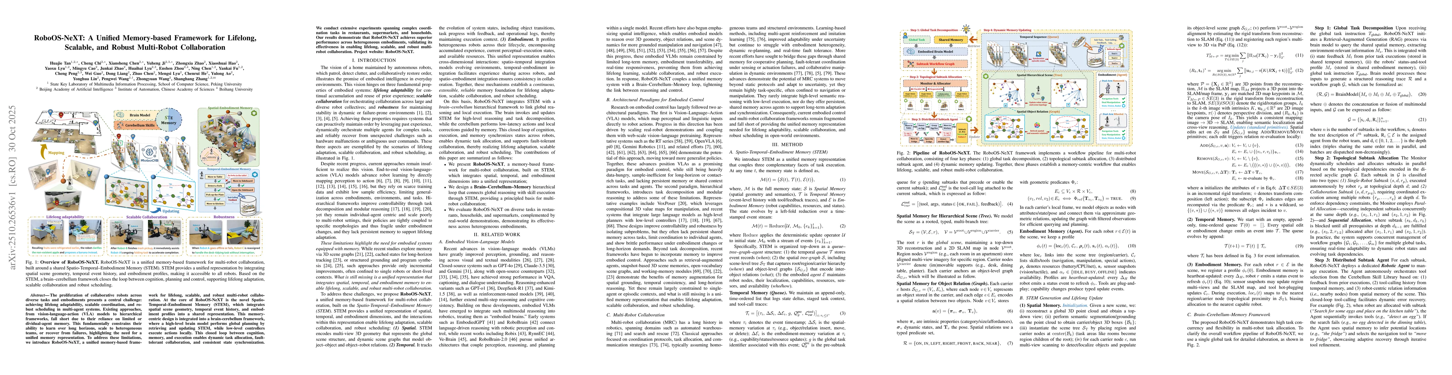 Thumbnail for RoboOS-NeXT: A Unified Memory-based Framework for Lifelong, Scalable,
  and Robust Multi-Robot Collaboration