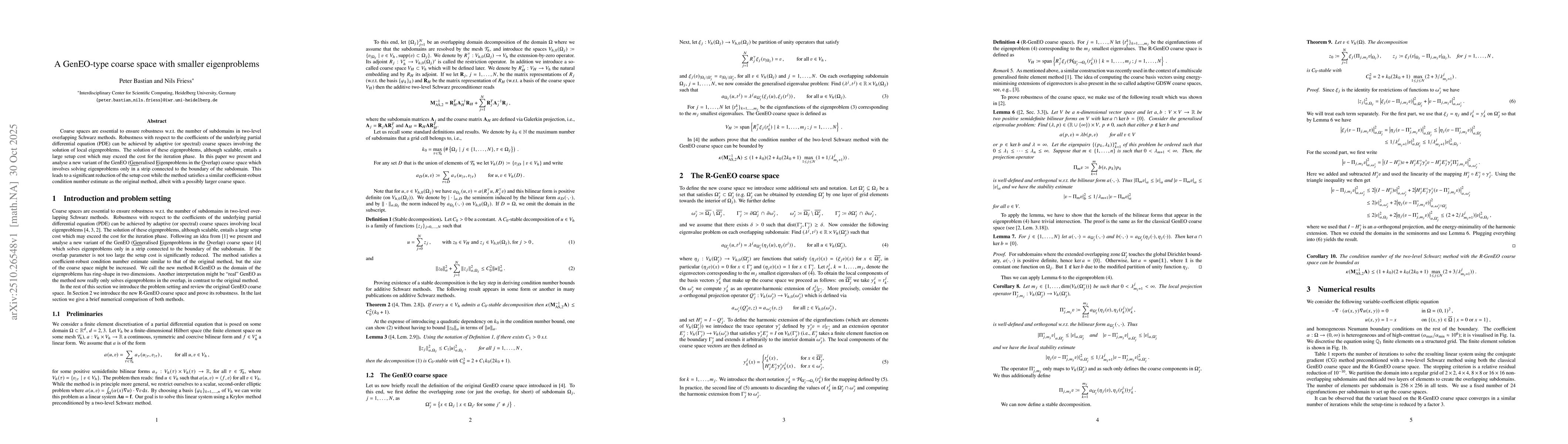 Thumbnail for A GenEO-type coarse space with smaller eigenproblems