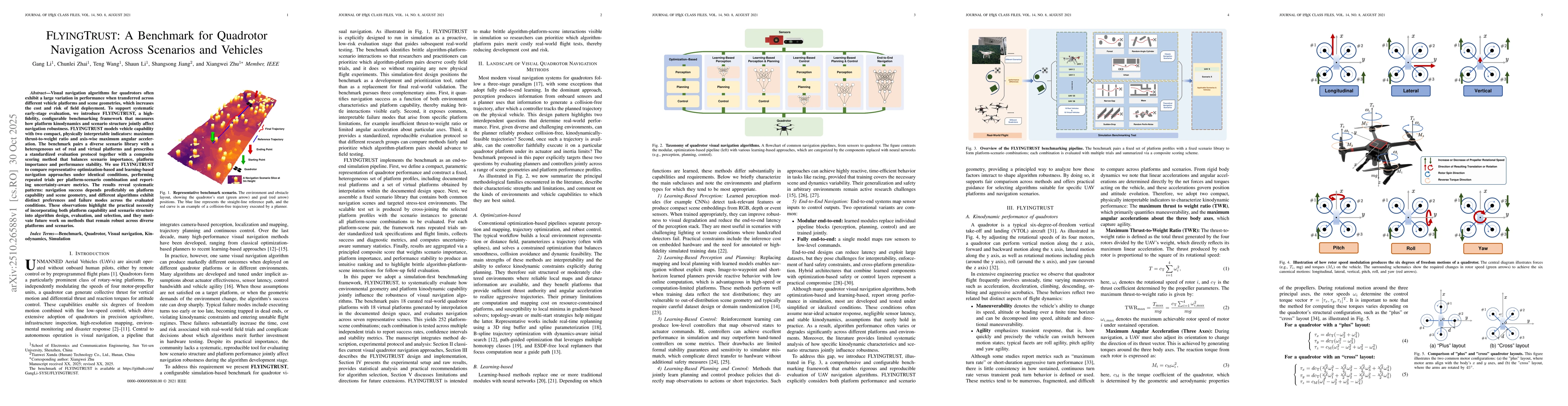 Thumbnail for FLYINGTRUST: A Benchmark for Quadrotor Navigation Across Scenarios and
  Vehicles