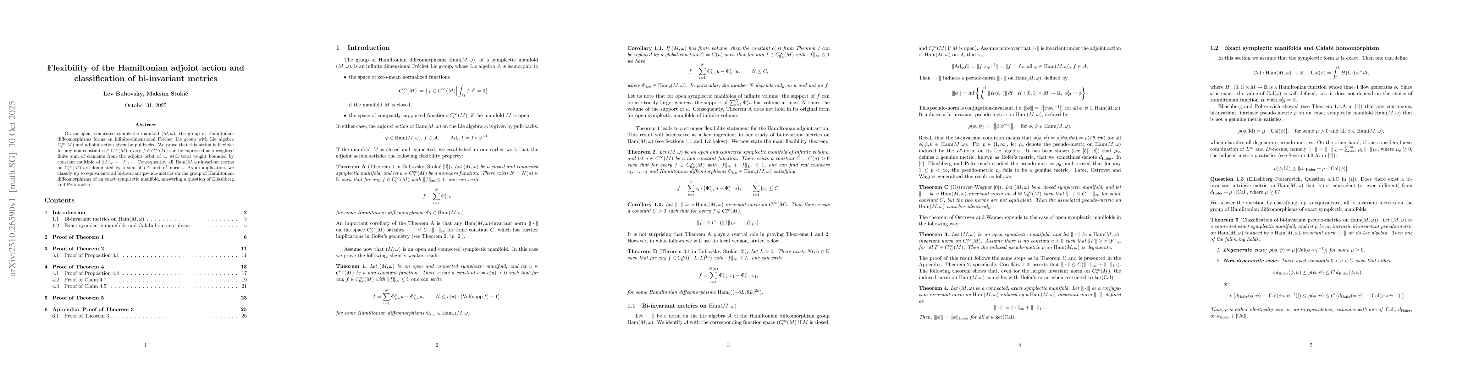 Thumbnail for Flexibility of the Hamiltonian adjoint action and classification of
  bi-invariant metrics
