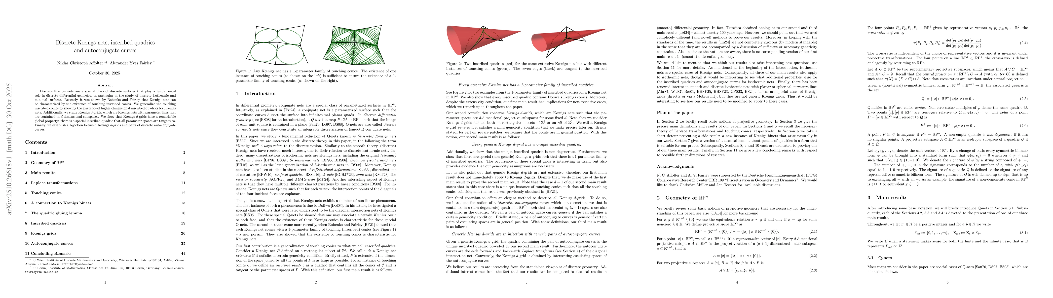 Thumbnail for Discrete Koenigs nets, inscribed quadrics and autoconjugate curves
