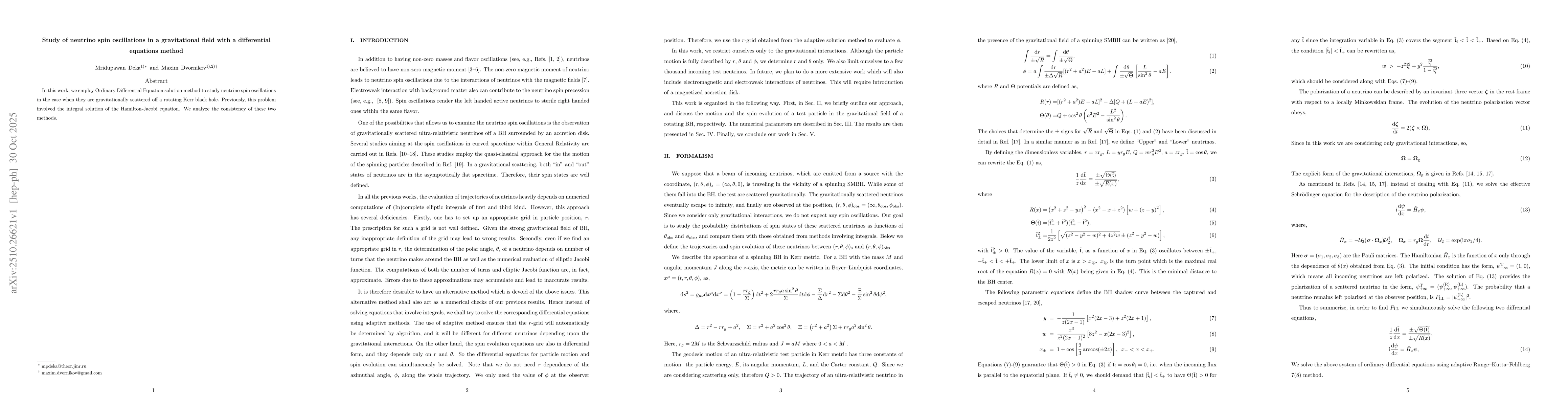 Thumbnail for Study of neutrino spin oscillations in a gravitational field with a
  differential equations method
