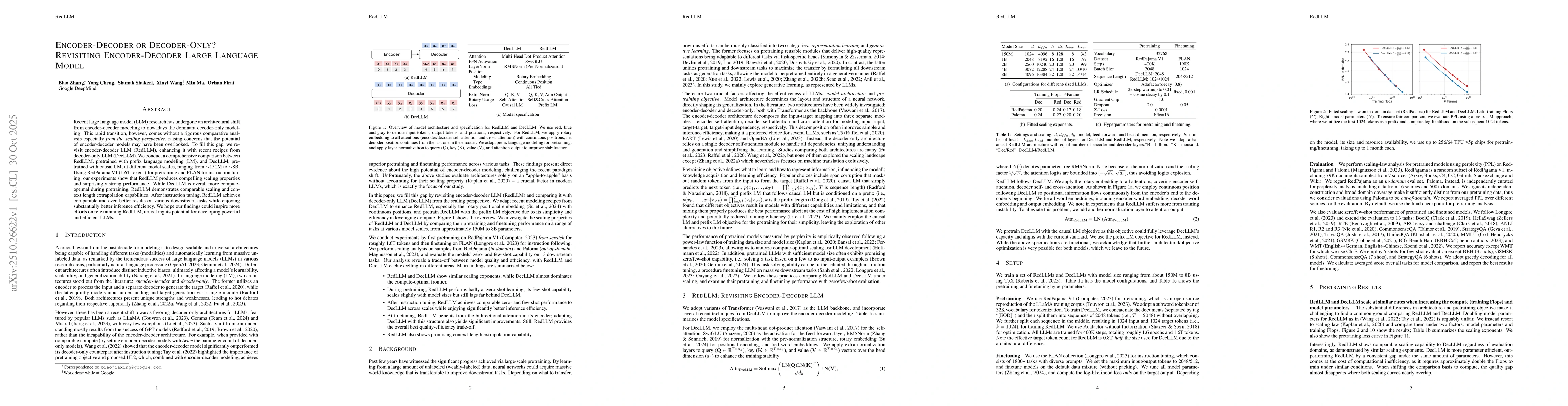 Thumbnail for Encoder-Decoder or Decoder-Only? Revisiting Encoder-Decoder Large
  Language Model