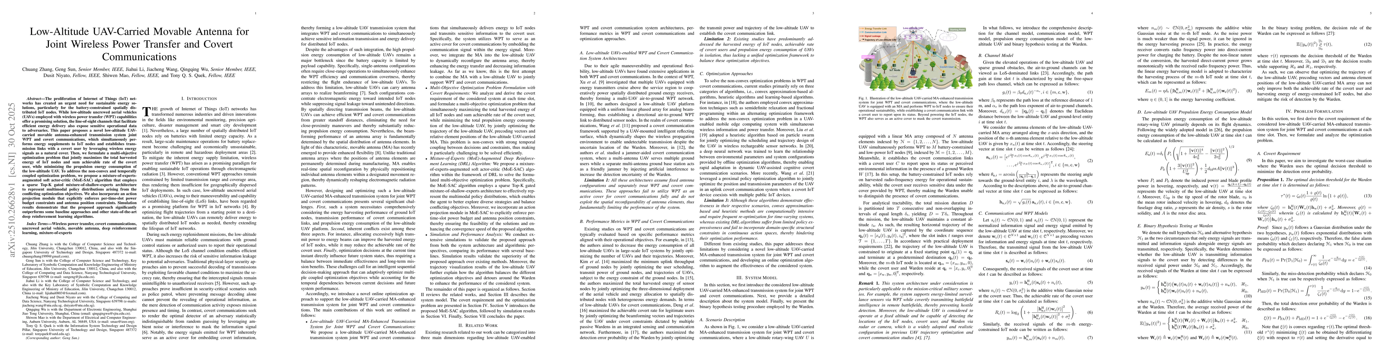 Thumbnail for Low-Altitude UAV-Carried Movable Antenna for Joint Wireless Power
  Transfer and Covert Communications