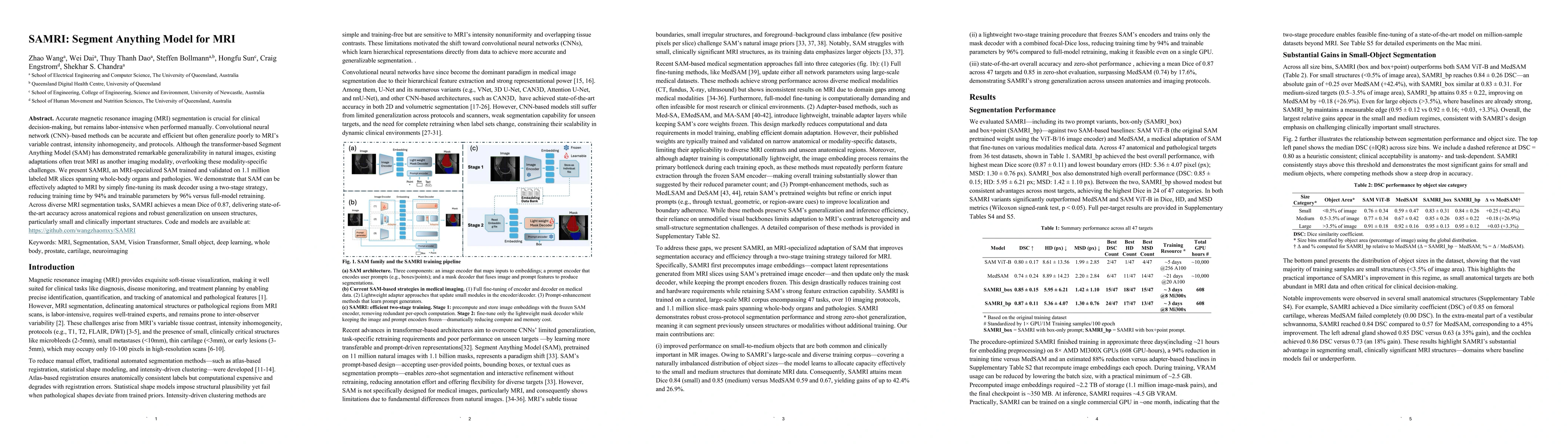 Thumbnail for SAMRI: Segment Anything Model for MRI