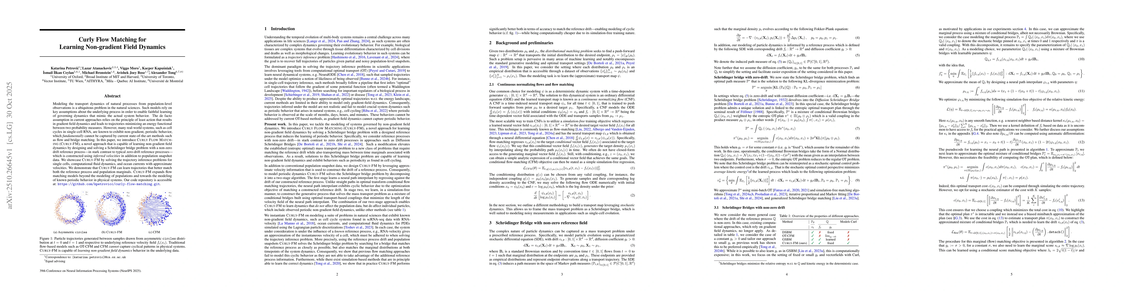 Thumbnail for Curly Flow Matching for Learning Non-gradient Field Dynamics