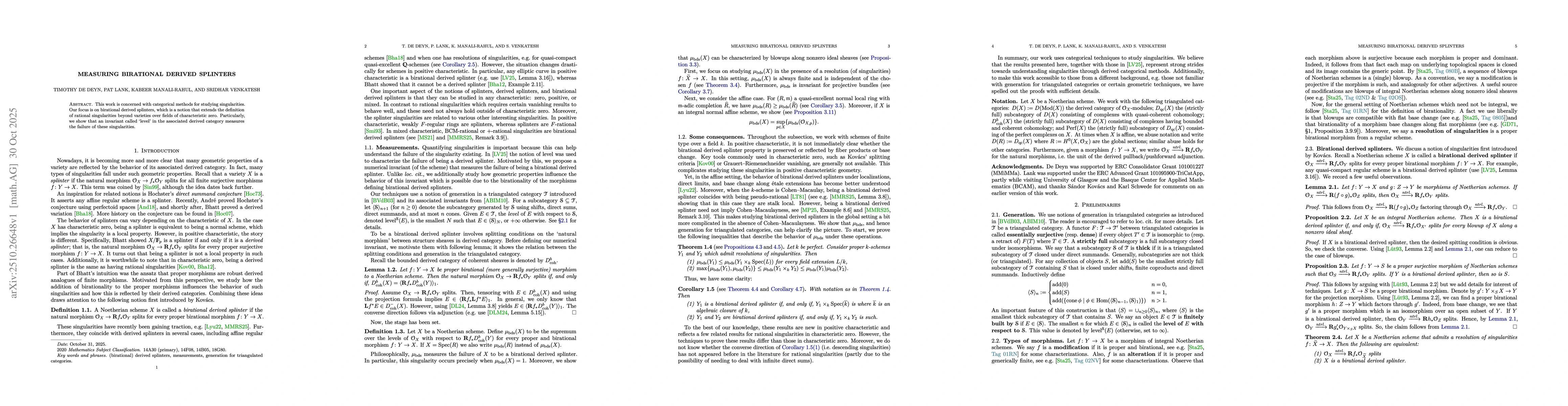 Thumbnail for Measuring birational derived splinters