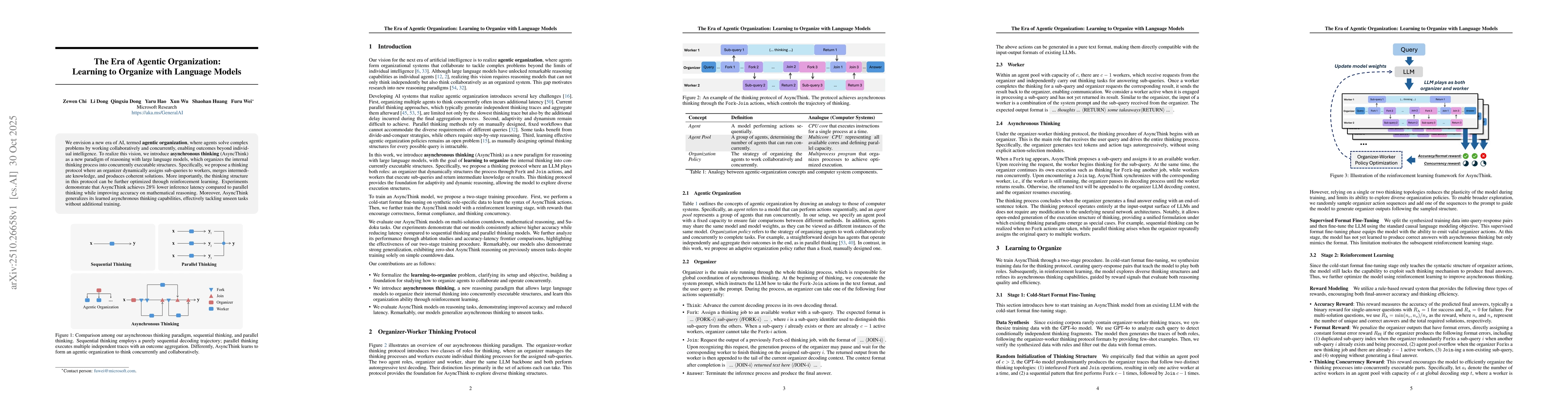 Thumbnail for The Era of Agentic Organization: Learning to Organize with Language
  Models