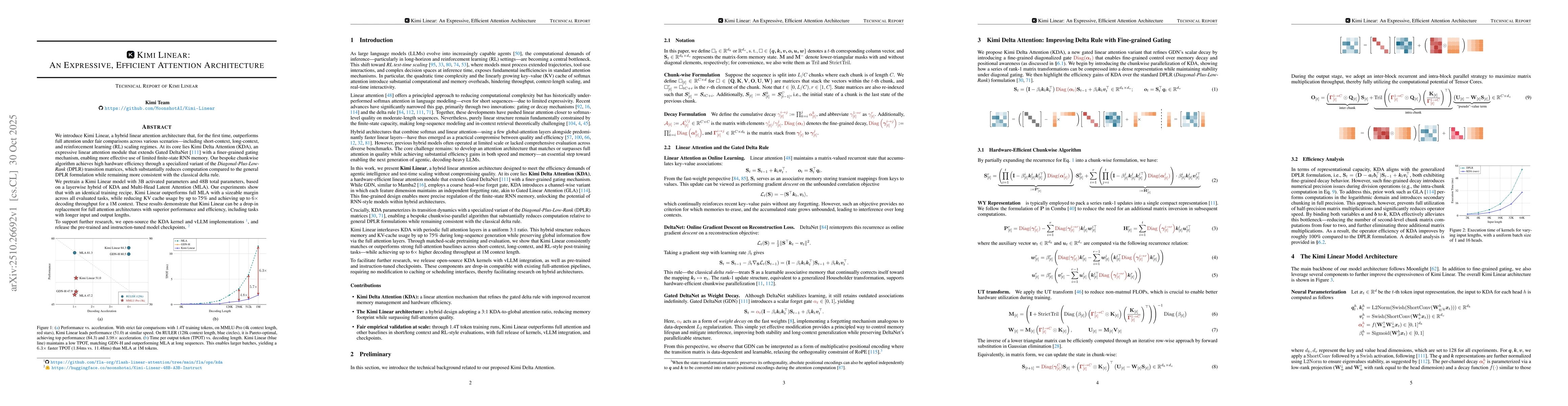 Thumbnail for Kimi Linear: An Expressive, Efficient Attention Architecture