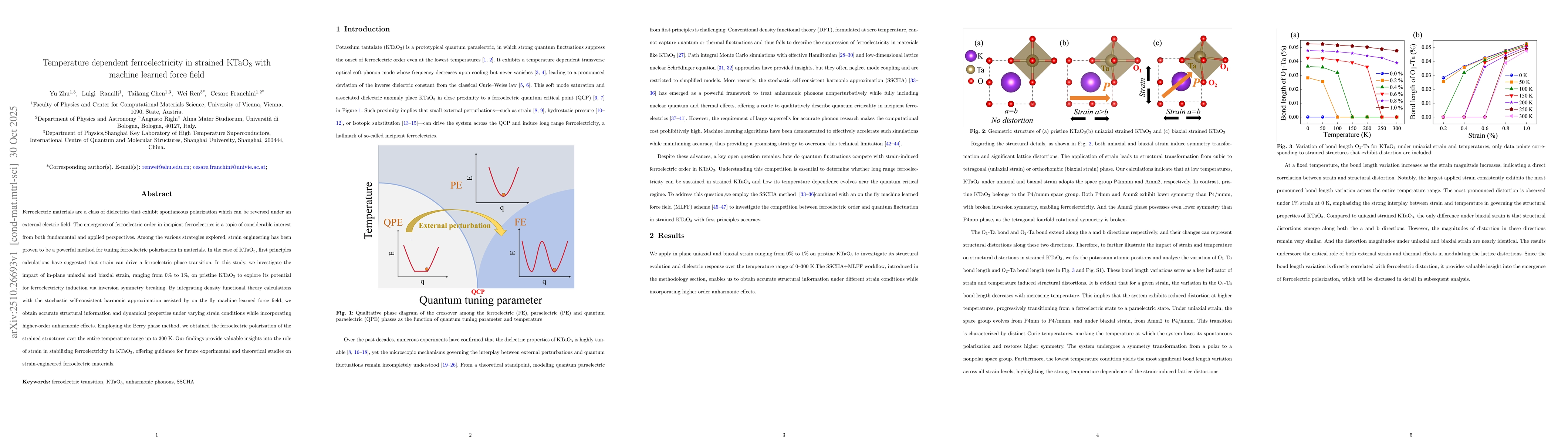 Thumbnail for Temperature dependent ferroelectricity in strained KTaO3 with machine
  learned force field