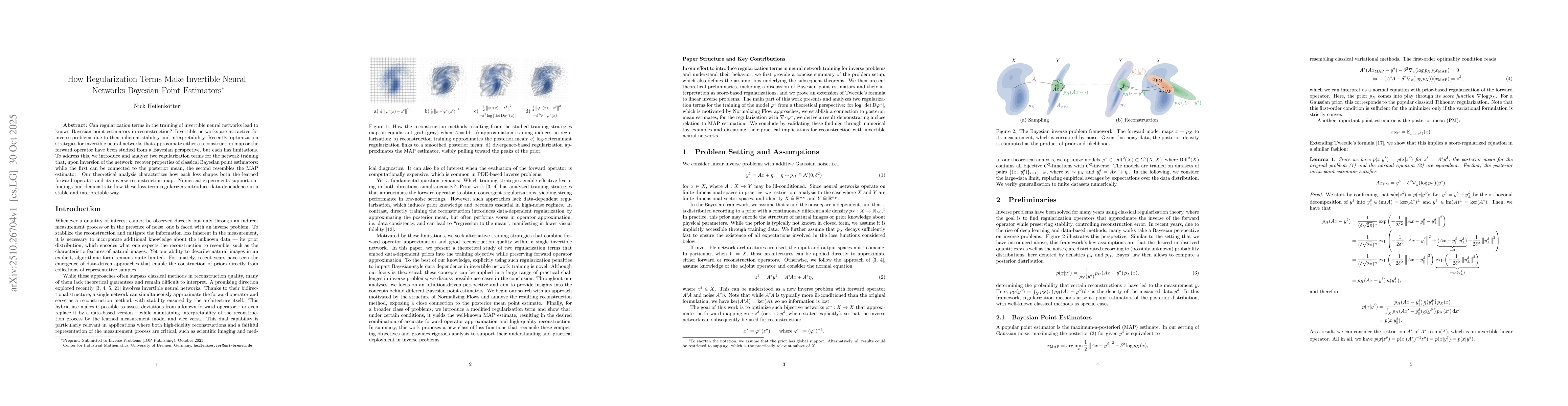 Thumbnail for How Regularization Terms Make Invertible Neural Networks Bayesian Point
  Estimators