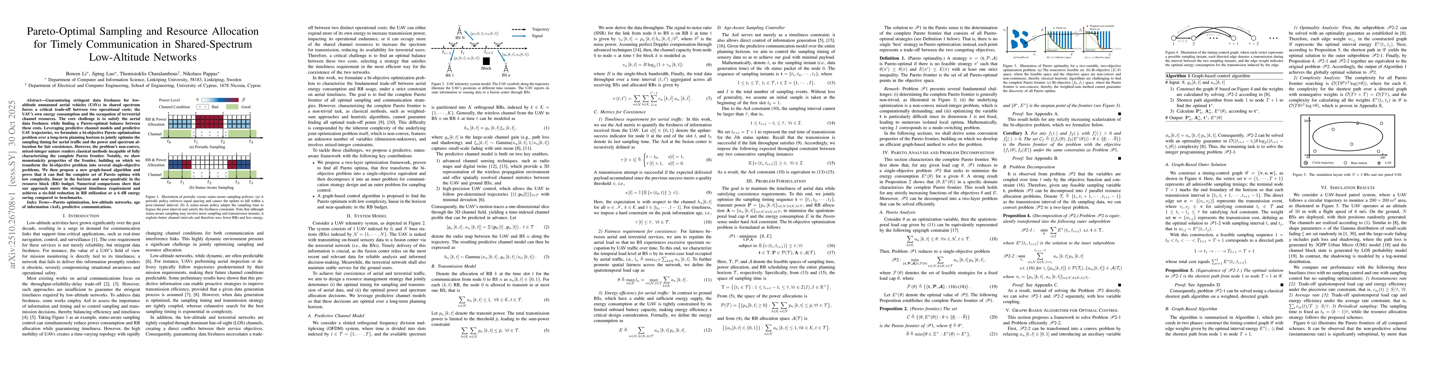 Thumbnail for Pareto-Optimal Sampling and Resource Allocation for Timely Communication
  in Shared-Spectrum Low-Altitude Networks