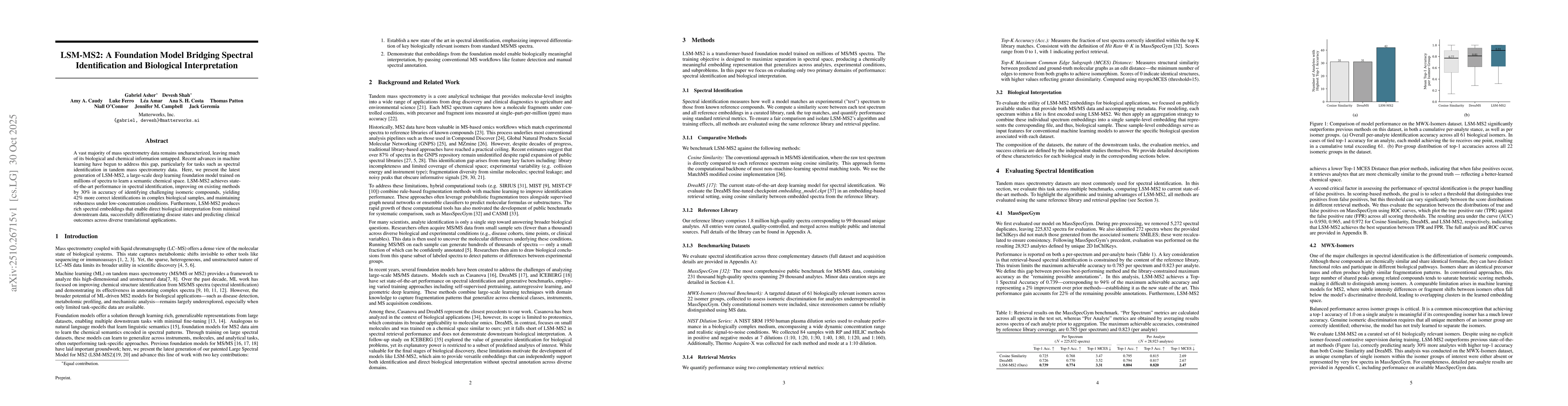 Thumbnail for LSM-MS2: A Foundation Model Bridging Spectral Identification and
  Biological Interpretation