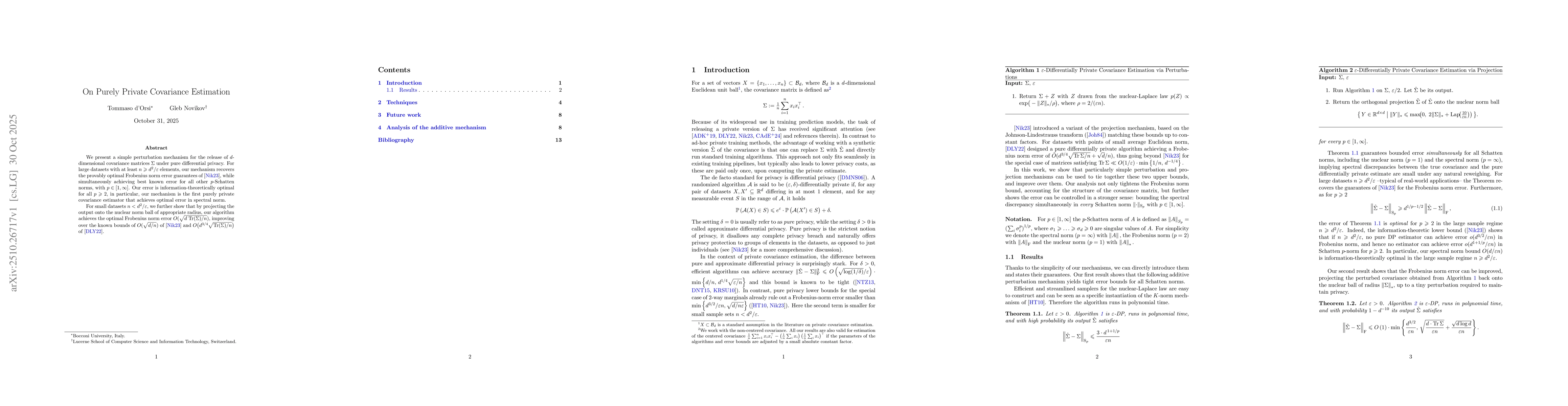 Thumbnail for On Purely Private Covariance Estimation