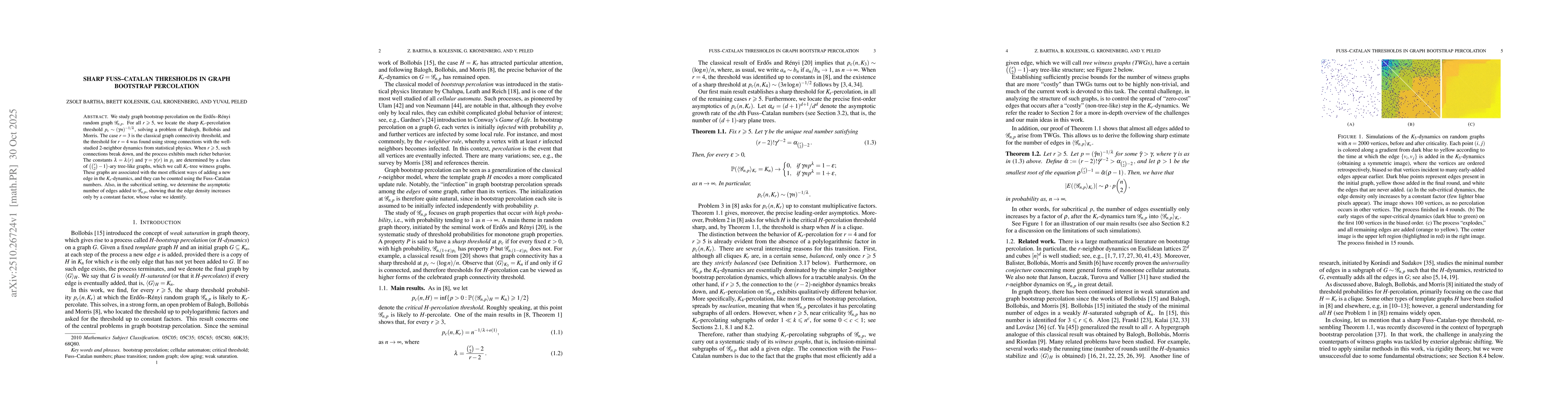 Thumbnail for Sharp Fuss-Catalan thresholds in graph bootstrap percolation