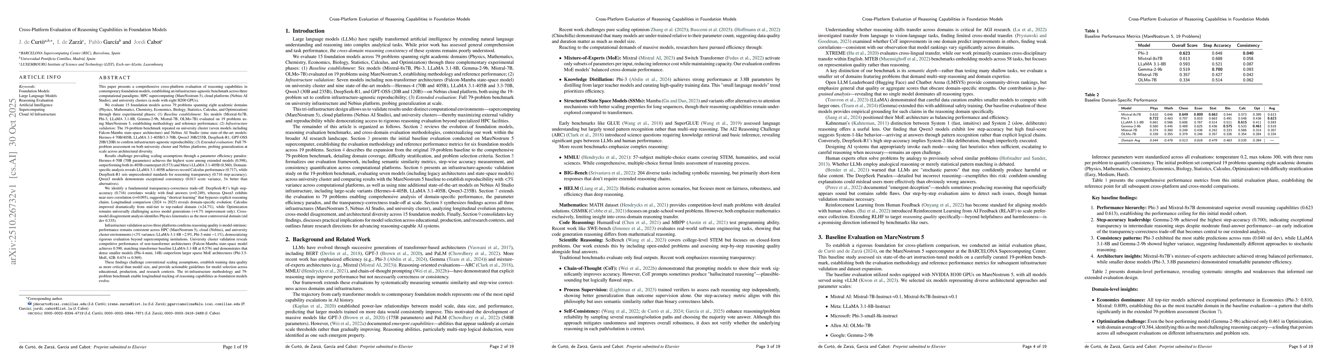 Thumbnail for Cross-Platform Evaluation of Reasoning Capabilities in Foundation Models