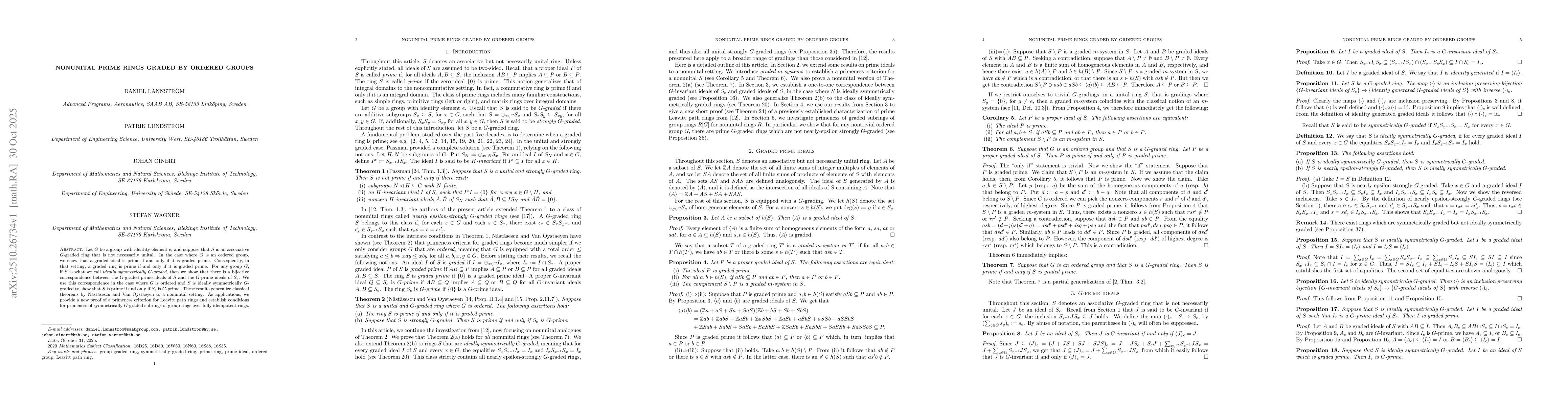 Thumbnail for Nonunital prime rings graded by ordered groups