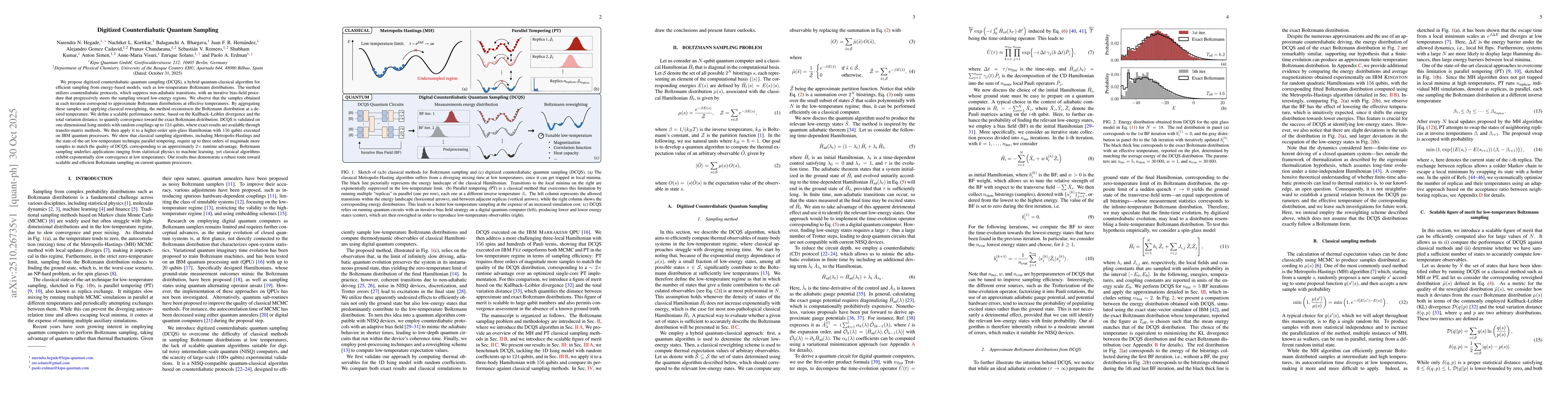 Thumbnail for Digitized Counterdiabatic Quantum Sampling