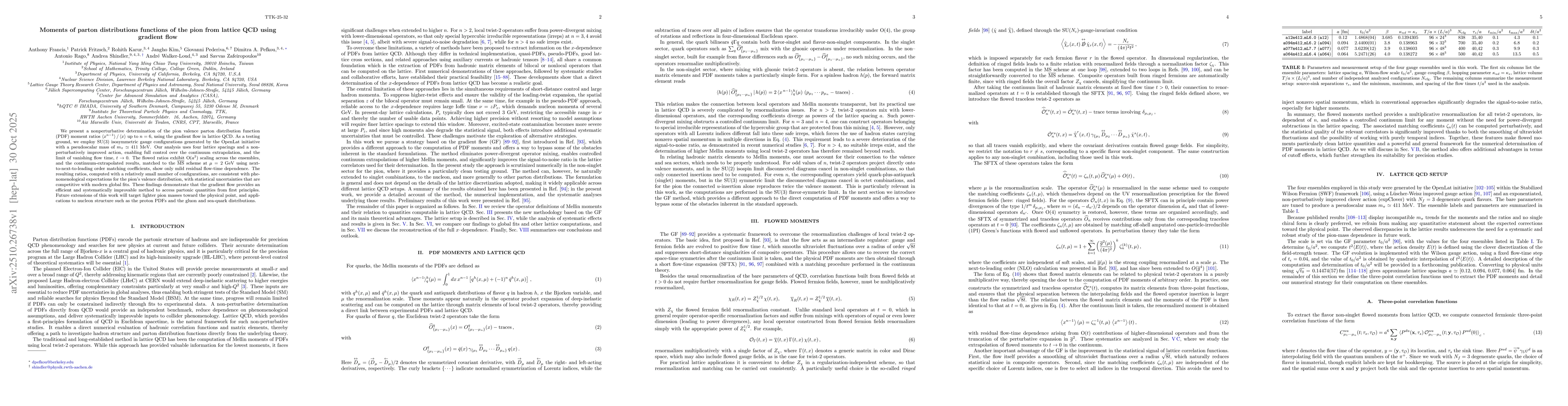 Thumbnail for Moments of parton distributions functions of the pion from lattice QCD
  using gradient flow