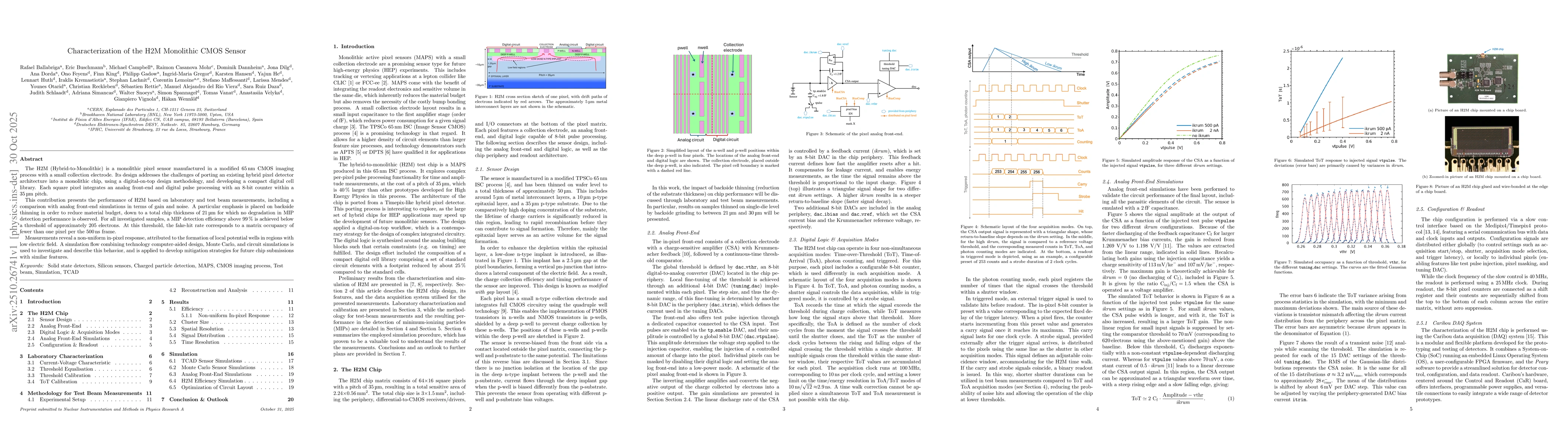 Thumbnail for Characterization of the H2M Monolithic CMOS Sensor