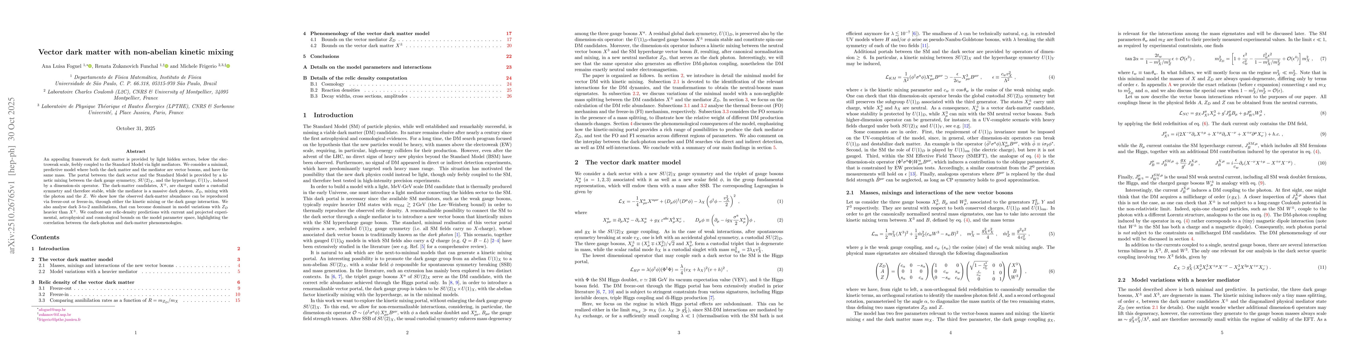 Thumbnail for Vector dark matter with non-abelian kinetic mixing