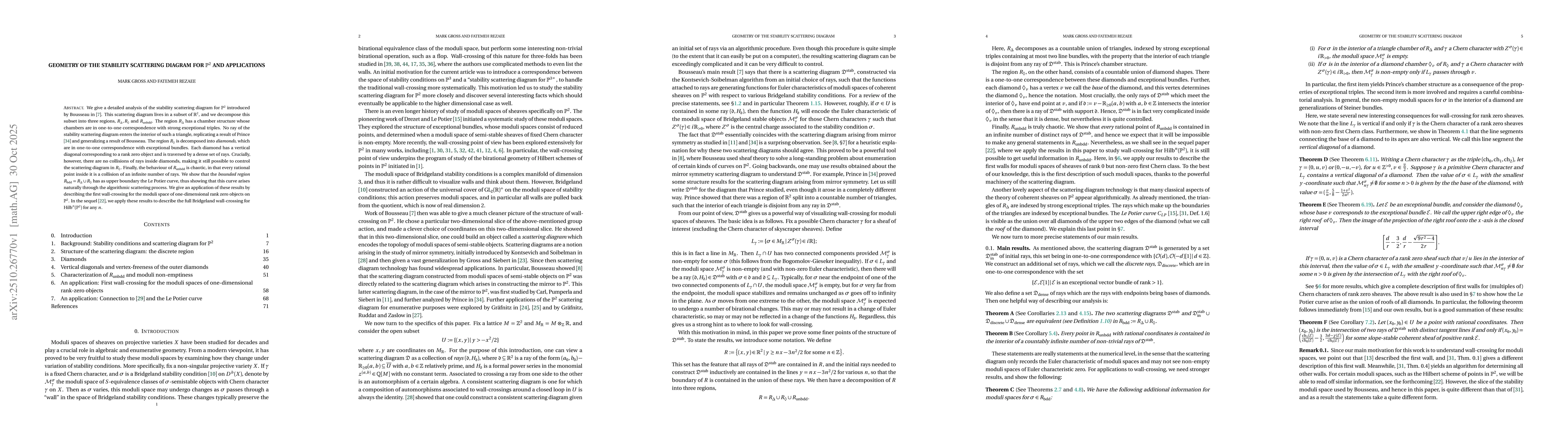 Thumbnail for Geometry of the stability scattering diagram for $\mathbb{P}^2$ and
  applications