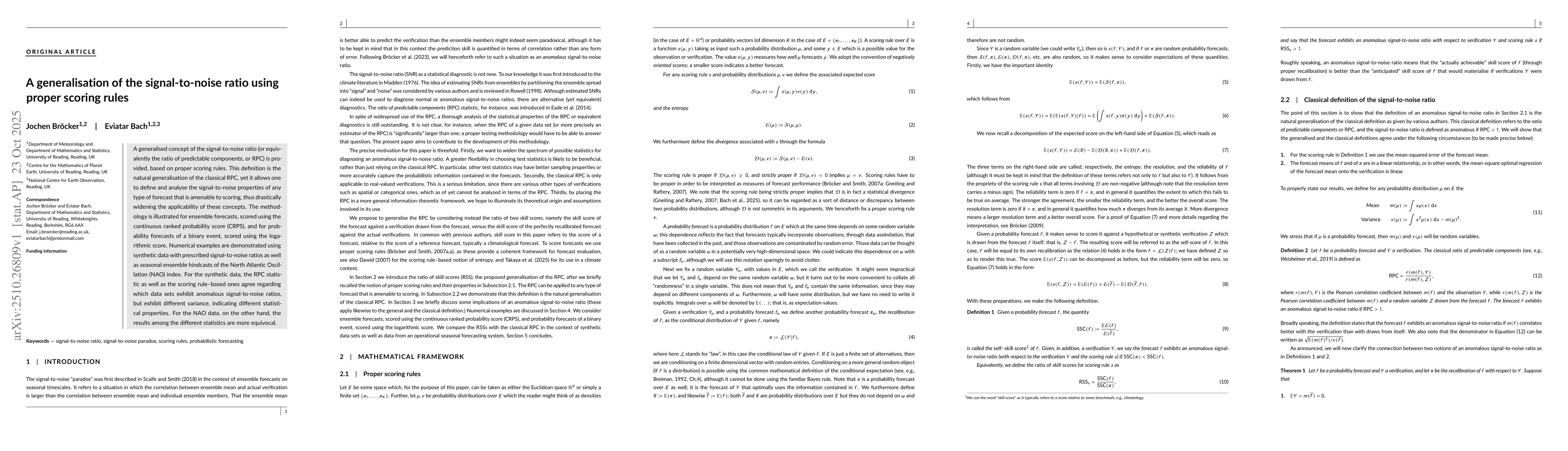 Thumbnail for A generalisation of the signal-to-noise ratio using proper scoring rules
