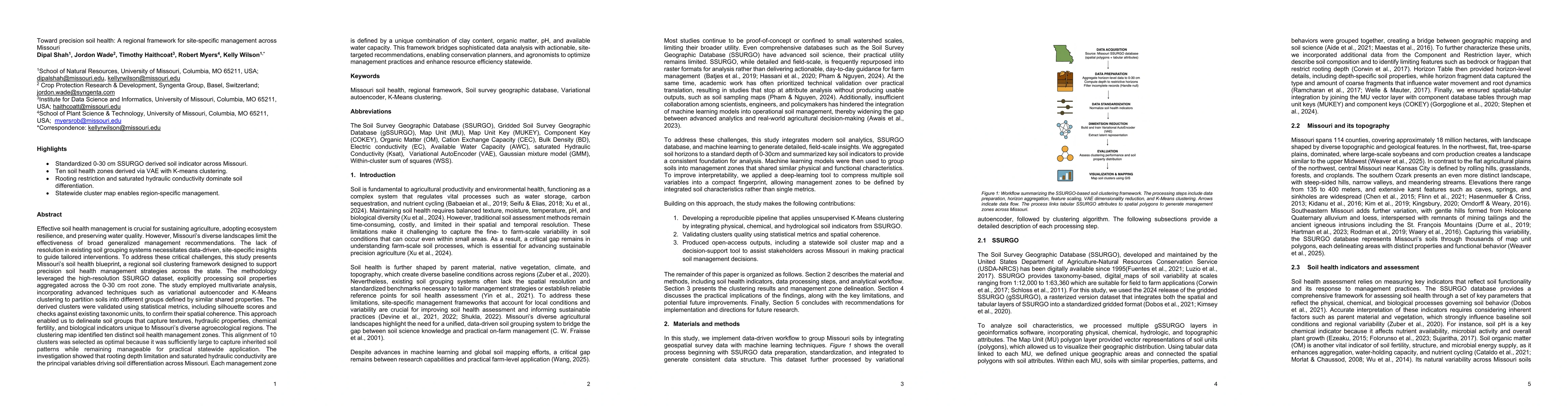 Thumbnail for Toward precision soil health: A regional framework for site-specific
  management across Missouri