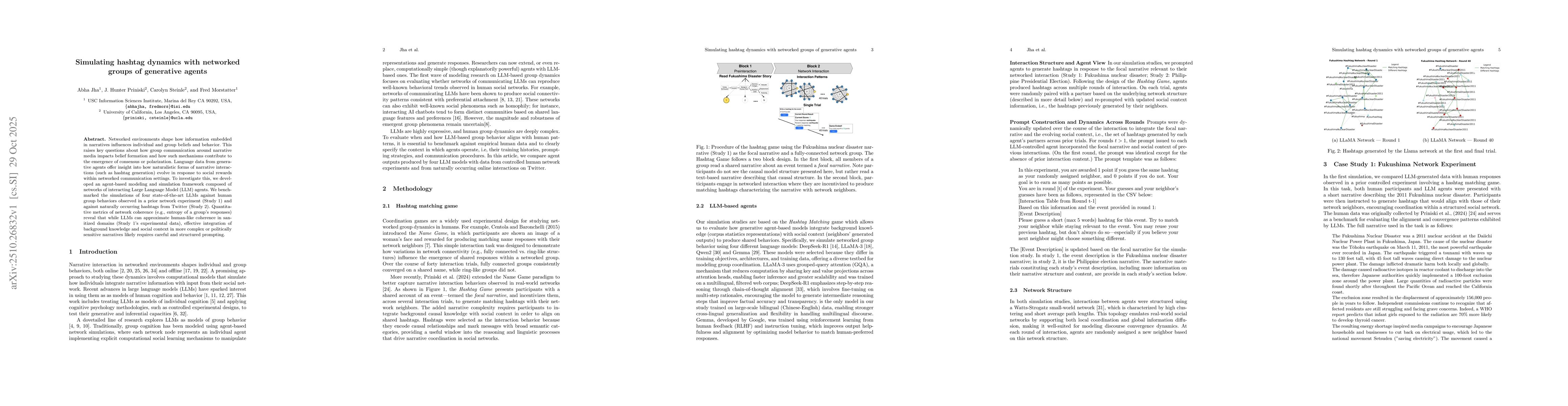 Thumbnail for Simulating hashtag dynamics with networked groups of generative agents