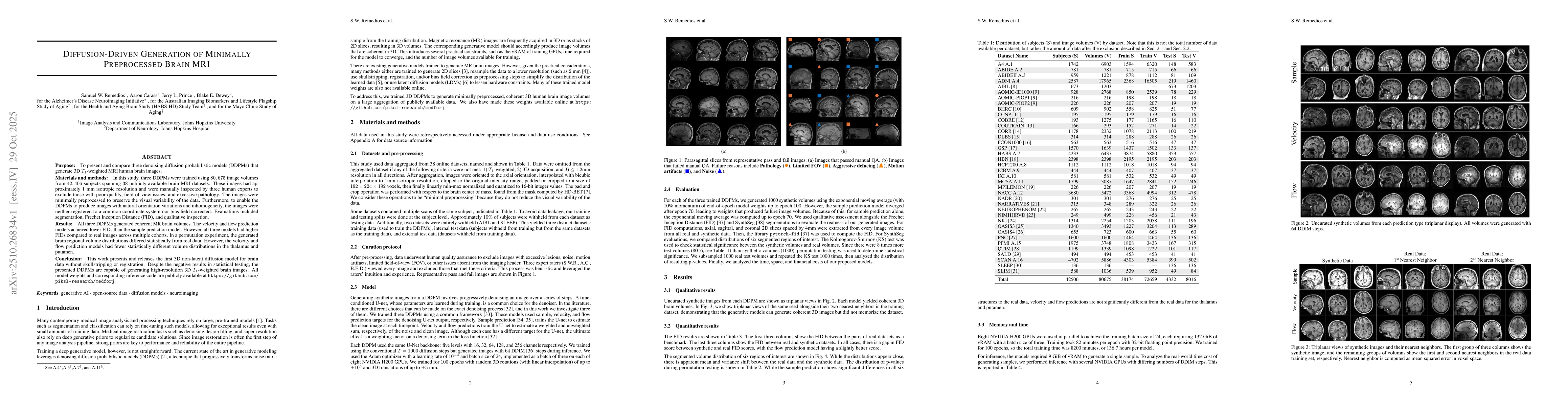 Thumbnail for Diffusion-Driven Generation of Minimally Preprocessed Brain MRI