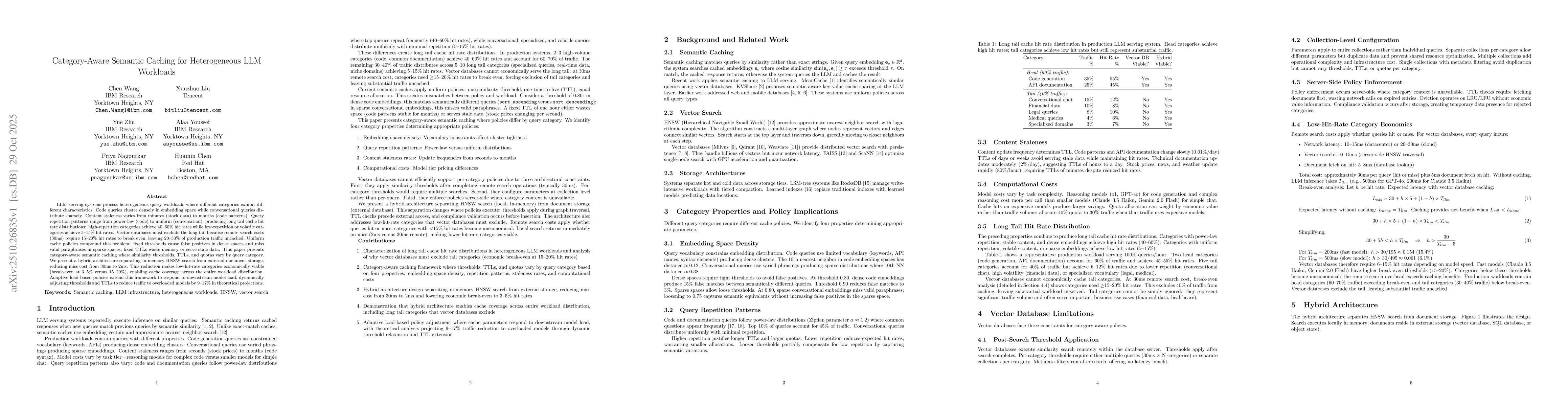 Thumbnail for Category-Aware Semantic Caching for Heterogeneous LLM Workloads