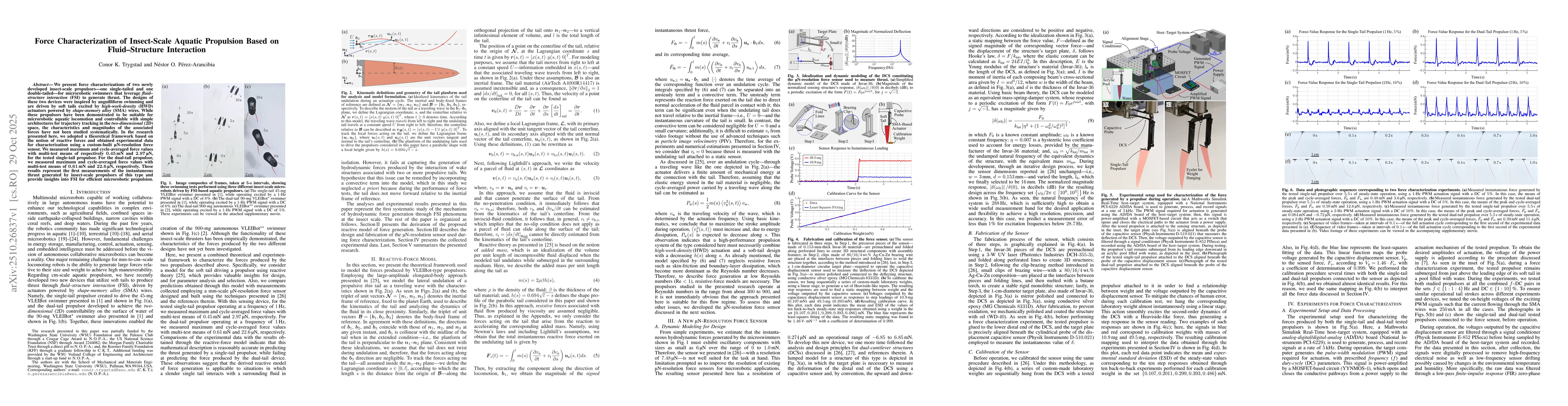Thumbnail for Force Characterization of Insect-Scale Aquatic Propulsion Based on
  Fluid-Structure Interaction