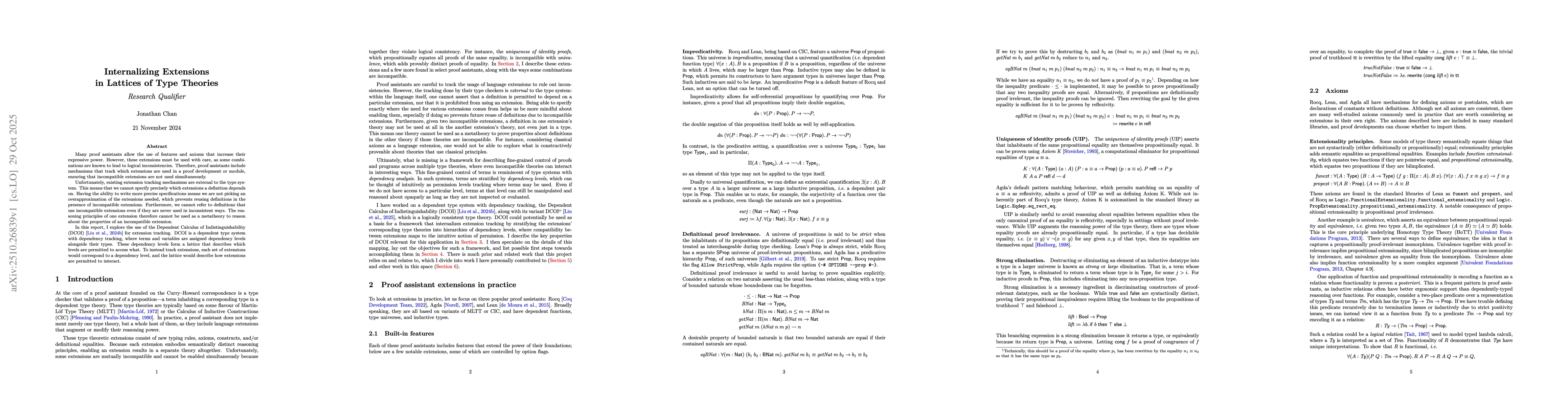 Thumbnail for Internalizing Extensions in Lattices of Type Theories