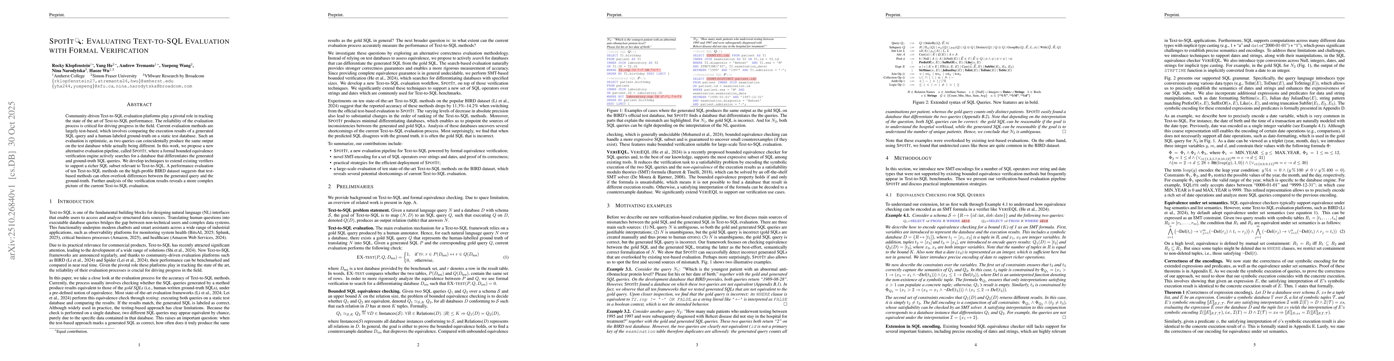 Thumbnail for SpotIt: Evaluating Text-to-SQL Evaluation with Formal Verification